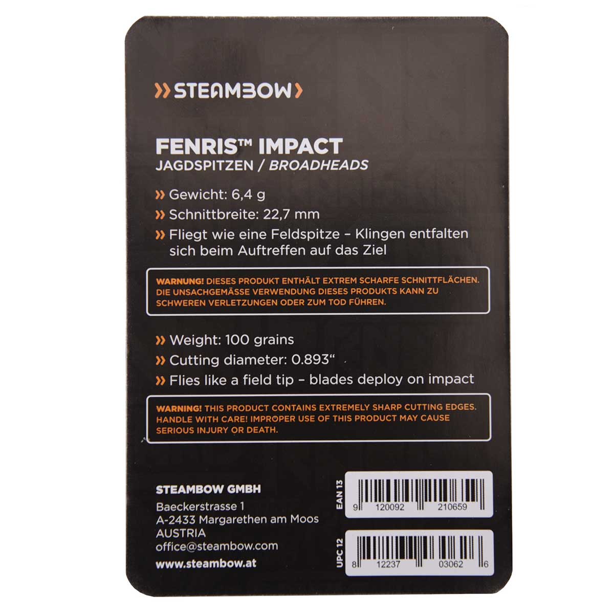 FENRIS Pointes de chasse "Impact" – jeu de 3 pièces
