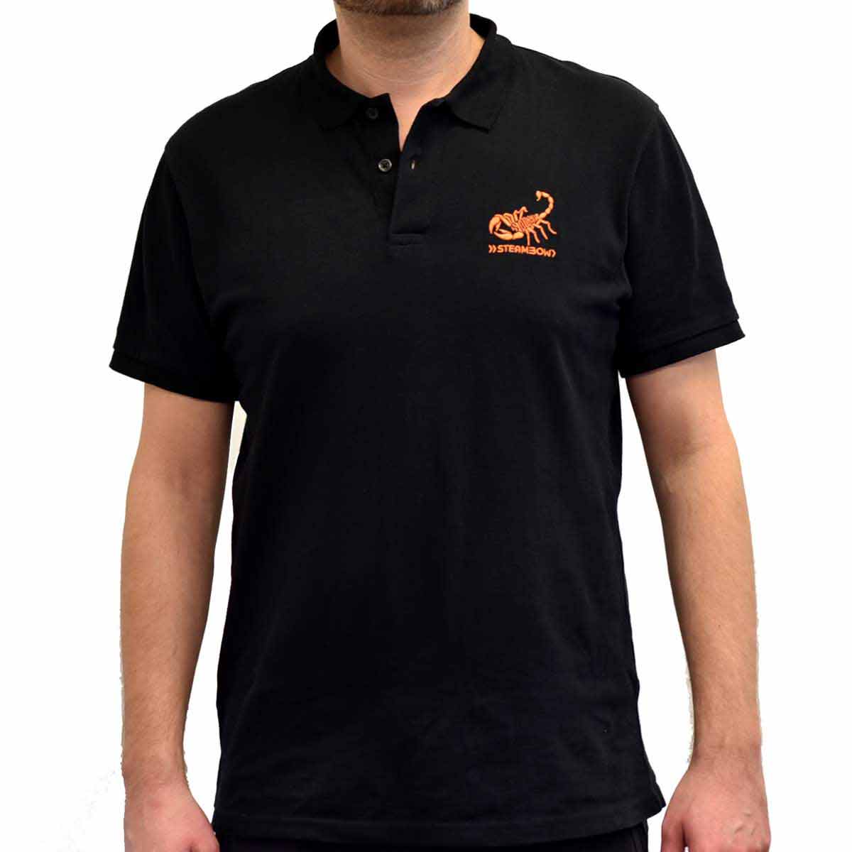 Mens black and orange polo shirt best sale